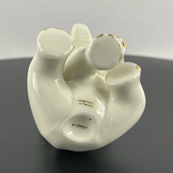 Lenox Baby Elephant Figurine Porcelain with Gold Color Accents 2.5" Trunk Up Sit - Picture 6 of 8